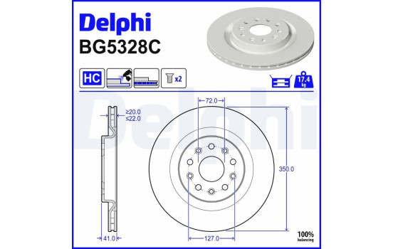 Brake disc BG5328C Delphi