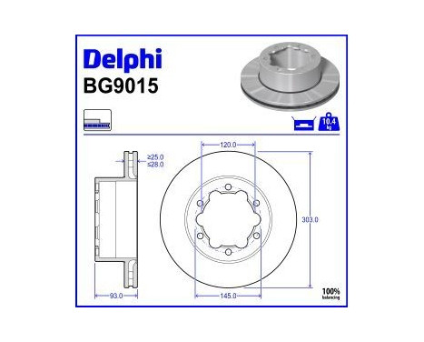 Brake Disc BG9015 Delphi
