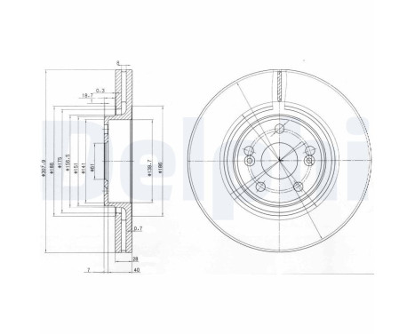 Brake disc BG9016 Delphi