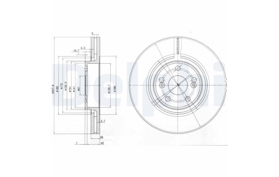 Brake disc BG9016 Delphi