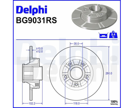 Brake Disc BG9031RS Delphi