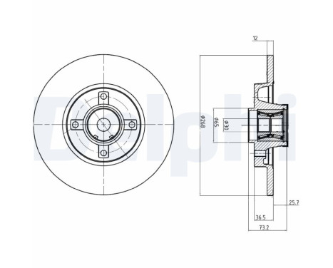 Brake Disc BG9053RSC Delphi