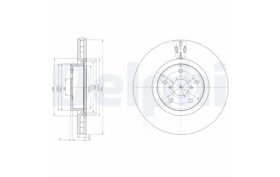 Brake disc BG9055 Delphi