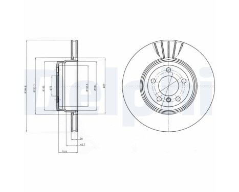 Brake disc BG9064 Delphi
