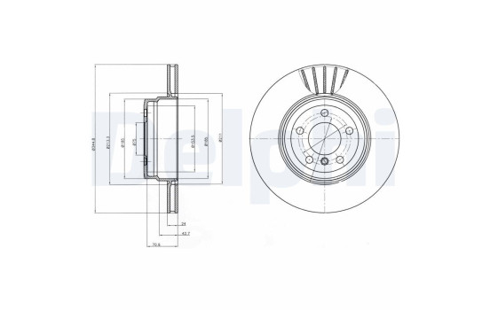 Brake disc BG9064 Delphi