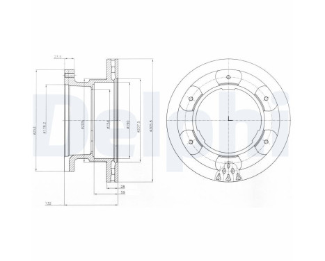 Brake disc BG9069 Delphi