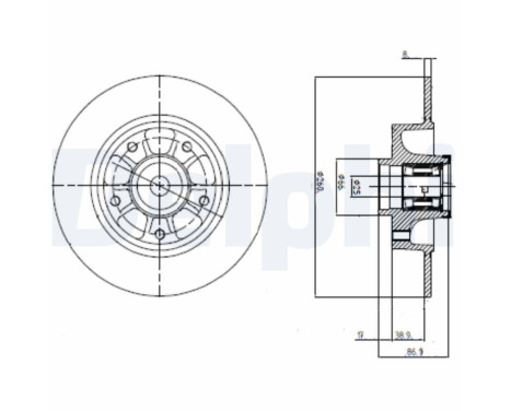 Brake Disc BG9112RS Delphi