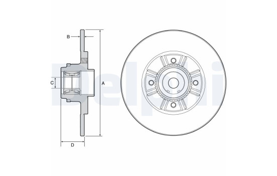 Brake Disc BG9114RS Delphi