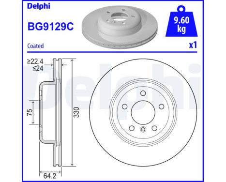 Brake Disc BG9129C Delphi