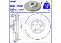 Brake disc BG9155BC Delphi