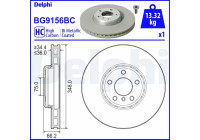 Brake disc BG9156BC Delphi