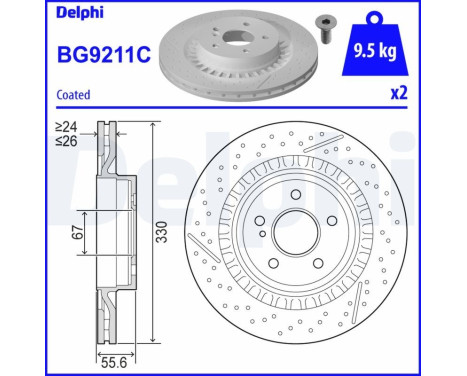 Brake Disc BG9211C Delphi