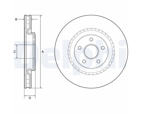 Brake disc BG9213C Delphi