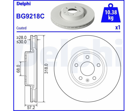 Brake disc BG9218C Delphi