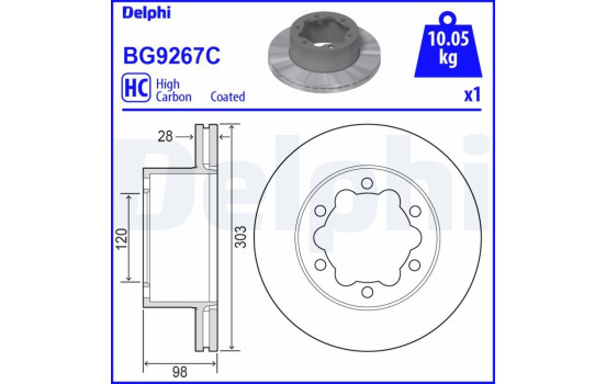 Brake Disc BG9267C Delphi