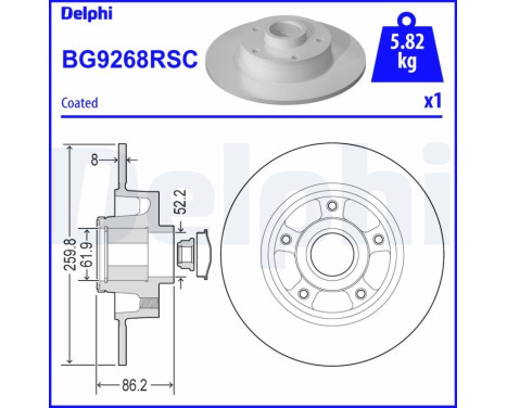 Brake Disc BG9268RSC Delphi