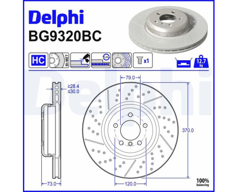 Brake disc BG9320BC Delphi