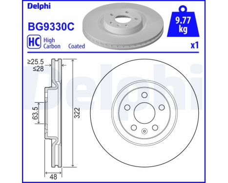 Brake Disc BG9330C Delphi