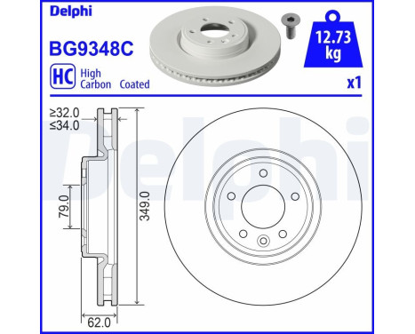 Brake Disc BG9348C Delphi