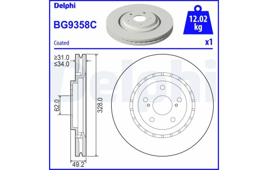Brake Disc BG9358C Delphi
