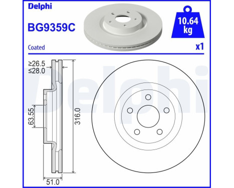 Brake Disc BG9359C Delphi