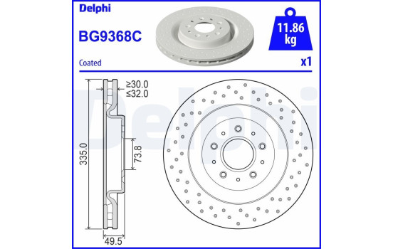 Brake Disc BG9368C Delphi