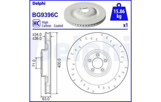 Brake Disc BG9396C Delphi