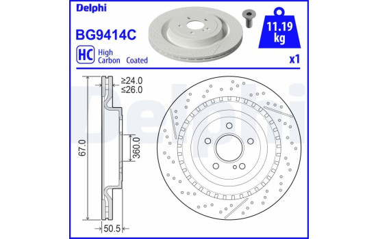 Brake Disc BG9414C Delphi