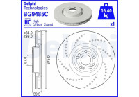 Brake disc BG9485C Delphi