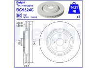 Brake disc BG9524C Delphi