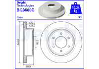 Brake disc BG9600C Delphi