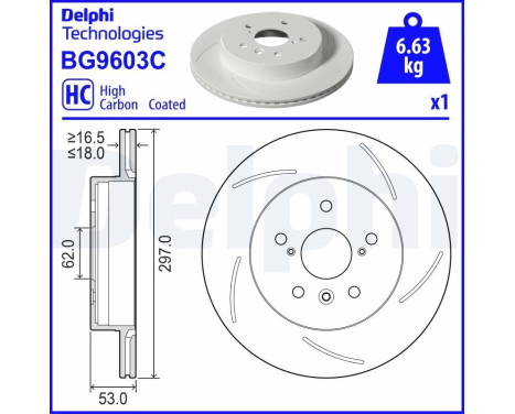 Brake disc BG9603C Delphi
