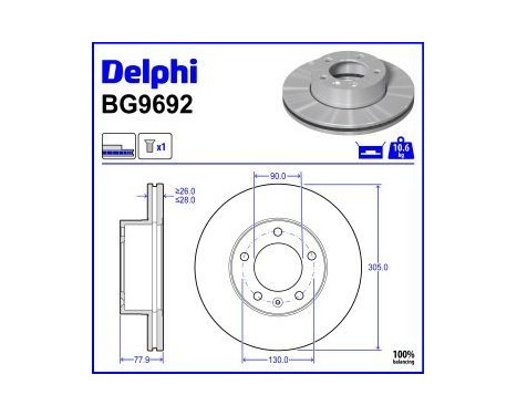 Brake Disc BG9692 Delphi