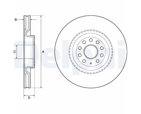Brake disc BG9952 Delphi