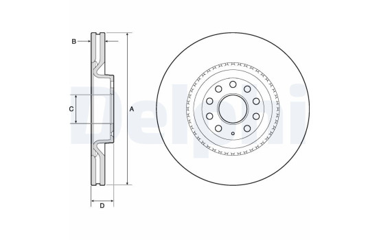Brake disc BG9952 Delphi