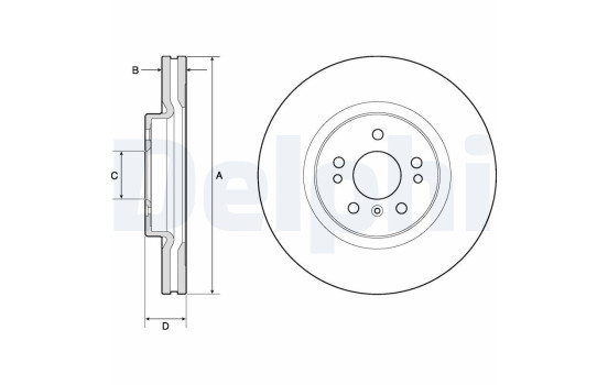 Brake disc BG9968 Delphi
