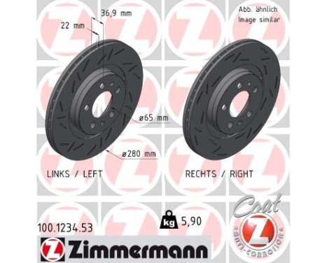 Brake Disc BLACK Z 100.1234.53 Zimmermann, Image 2