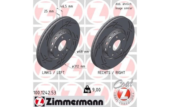 Brake disc BLACK Z 100.1242.53 Zimmermann