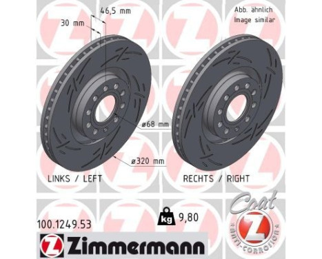 Brake Disc BLACK Z 100.1249.53 Zimmermann, Image 2