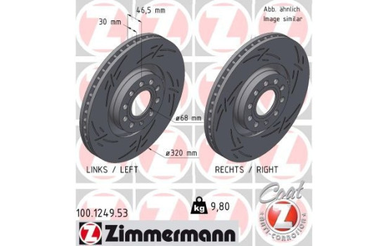 Brake Disc BLACK Z 100.1249.53 Zimmermann, Image 2