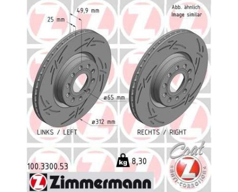 Brake Disc BLACK Z 100.3300.53 Zimmermann, Image 2