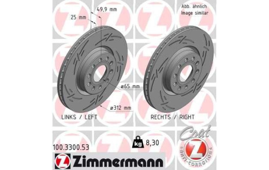 Brake Disc BLACK Z 100.3300.53 Zimmermann, Image 2