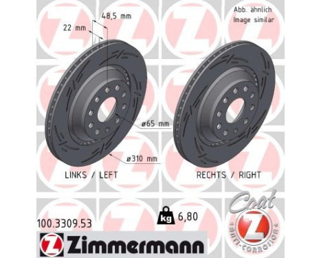 Brake disc BLACK Z 100.3309.53 Zimmermann