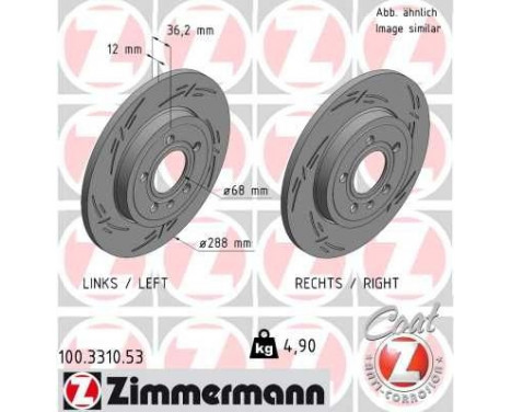 Brake Disc BLACK Z 100.3310.53 Zimmermann, Image 2