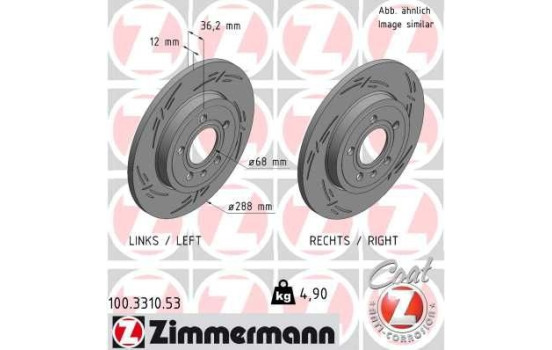 Brake Disc BLACK Z 100.3310.53 Zimmermann, Image 2