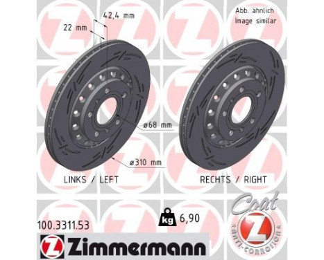 Brake disc BLACK Z 100.3311.53 Zimmermann
