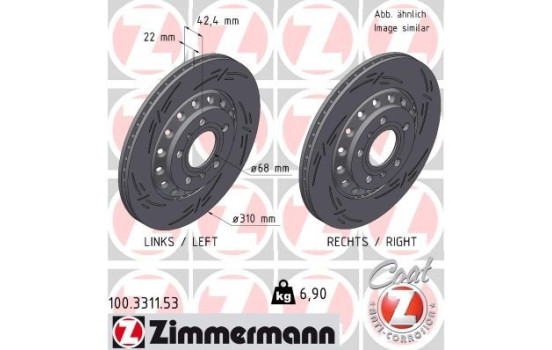 Brake disc BLACK Z 100.3311.53 Zimmermann