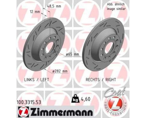 Brake Disc BLACK Z 100.3315.53 Zimmermann, Image 2