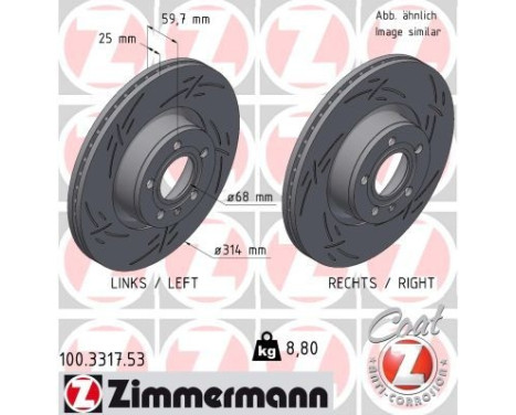 Brake disc BLACK Z 100.3317.53 Zimmermann