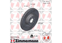 Brake disc BLACK Z 100.3319.54 Zimmermann